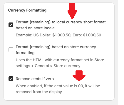 Enable currency formatting in campaign settings